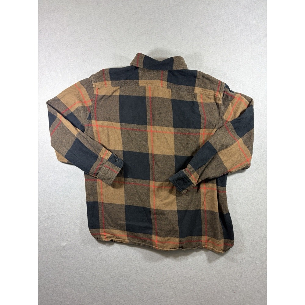 Levi's Plaid Flannel Shirt Jacket Tan Black Buffalo Check Cotton Fall Grunge - Picture 7 of 7